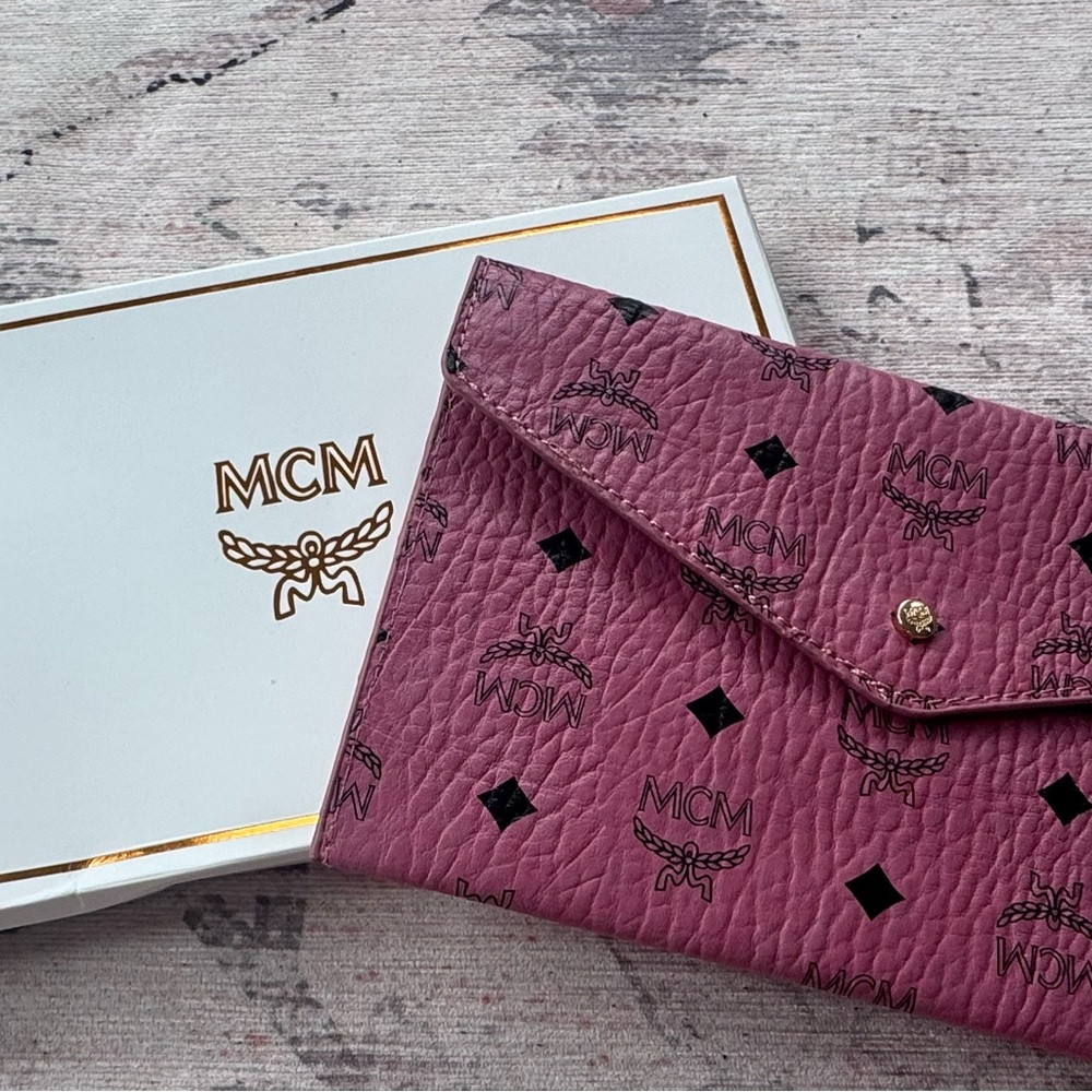 MCM Rose Leather Envelope Bag